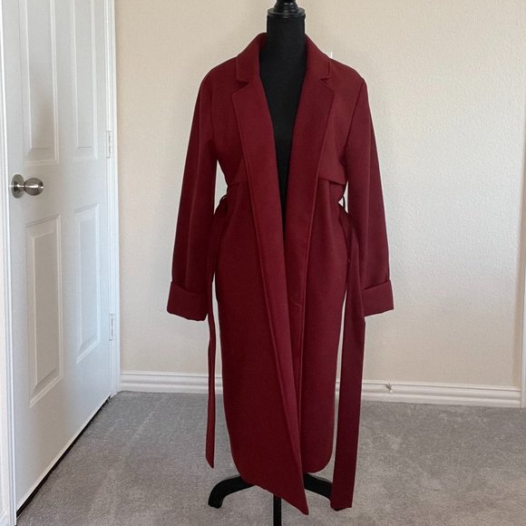 The Fifth Label Women's Belted Trench Coat in Maroon (Deep Red) - Medium - Picture 5 of 8
